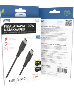 WAVE 100W 1 M MUSTA USB-C DATAKAAPELI Main Image