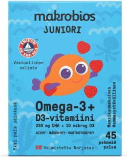 MAKROBIOS JUNIORI 45 PALAA OMEGA-3 + D3 Main Image