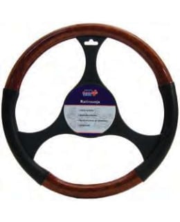 M+ imitation wood black artificial leather steering wheel cover Main Image