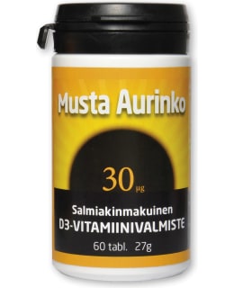 MUSTA AURINKO D3 30 µG 60 TABL Main Image