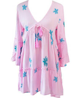 AMANDAB IDA PINK/BLUE DRESS ONE SIZE Main Image