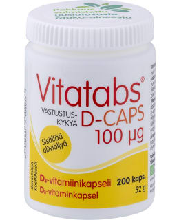 VITATABS D-CAPS 100 200 KAPS RAVINTOLISÄ Main Image