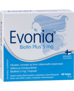 EVONIA BIOTIN PLUS 5MG 60KAPS RAV.LISÄ Main Image