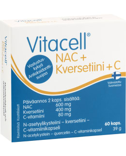VITACELL NAC+KVERSETIINI 60KAPS RAV.LISÄ Main Image