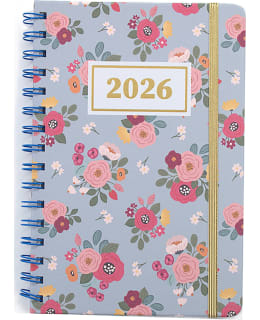 Finnish Time A5 Design blue flower 2026 weekly calendar Main Image