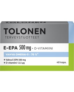 TOLONEN E-EPA 500MG 40KAPS RAV.LISÄ Main Image