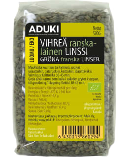 ADUKI RANSKAL LUOMU 500G VIHREÄ LINSSI Main Image