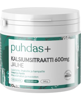 PUHDAS+ 600 MG 240G KALSIUMSITRAATTI Main Image