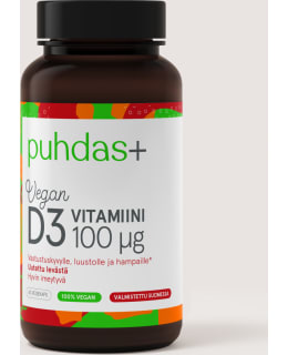 PUHDAS+ VEGAN D3 100UG 60KAPS RAV.LISÄ Main Image