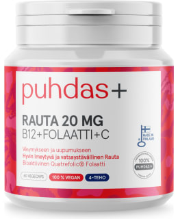 PUHDAS+ RAUTA+B12 60KAPS. RAVINTOLISÄ Main Image