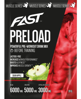 Fast Muscle Series Preload Kirpeä Omena 33 g latausjuomajauhe Main Image
