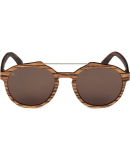 Aarni 7003 Cliff - Zebrawood Puiset aurinkolasit ja säilytyskotelo Main Image