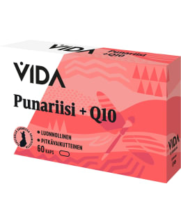 VIDA PUNARIISI + Q10 RAVINTOLISÄ 60 KAPS Main Image