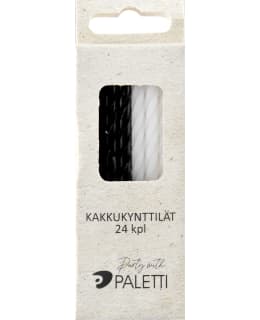 CAKE CANDLE WHITE/BLACK 24 PCS Main Image