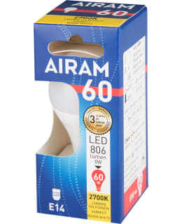 AIRAM E14 7,2W 2700K 806LM PIENKUPULAMP Main Image