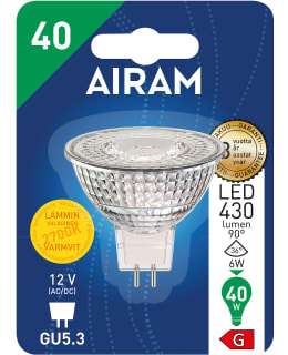 AIRAM GU5,3 MR16 12V 6,2W 2700K KOHDELAM Main Image