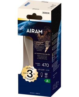 AIRAM E27 2,2W 3000K 470L FIL LED LAMPPU Main Image