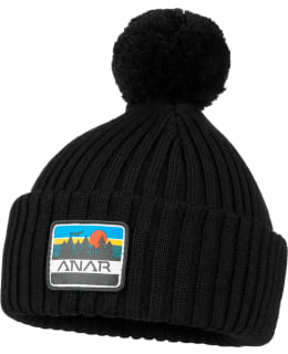 ANAR JUSSA BLACK MERINO POMPOM BEANIE Main Image