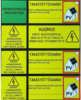 ENERGIAVAHTI AURINKOSÄHKÖ MERKINTÄTARRAT Main Image