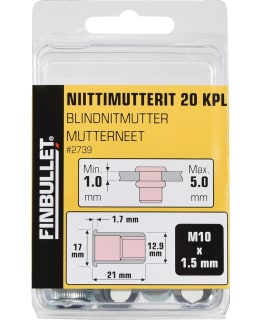 FINBULLET NUTSERT M10 X 21MM 20 PCS Main Image