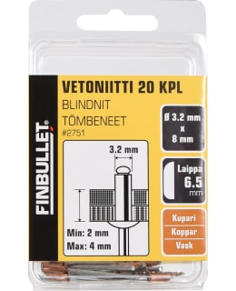 FINBULLET VETONIITTI KUP 3.2X8MM 20KPL Main Image