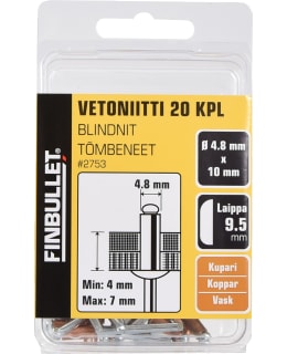 FINBULLET VETONIITTI KUP 4.8X10MM 20KPL Main Image