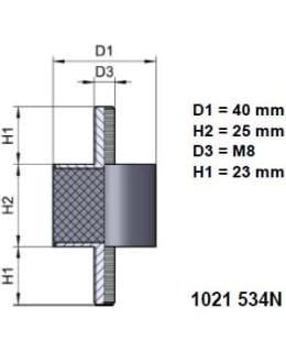 KK543N Ø40/25XM8/2 CR45 LIERIÖERISTIN Main Image