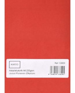 KARTO A6 JOULUN PUNAINEN KORTTIPOHJA Main Image