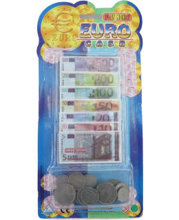 Euro Cash leikkirahasetti setelit ja kolikot Main Image