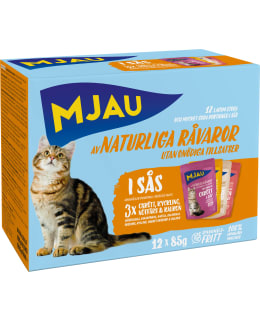 MJAU MEAT FLAVOURS IN SAUCE 12X85 G Main Image
