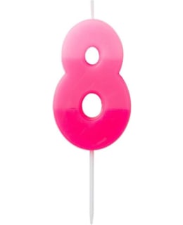 KP PINKKI 8 NUMEROKYNTTILÄ Main Image