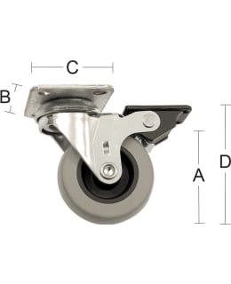 HABO 4110 100MM KALUSTEPYÖRÄ JARRULLA Main Image