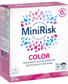 Mini Risk Color 1,1 kg hajusteeton pyykinpesujauhe kirjo- ja yleispyykille Main Image