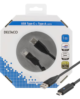 DELTACO USBC-1004-K USB 2.0 -KAAPELI 1M Main Image