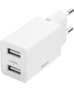DELTACO USB-AC174 USB WALL CHARGER 2X US Main Image