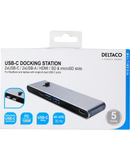 DELTACO USBC-HDMI2 USB-C TELAKKA Main Image