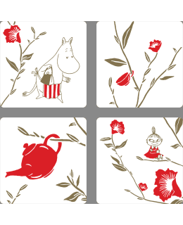 MUUMI TEEHETKI 4 KPL LASINALUSSETTI Main Image