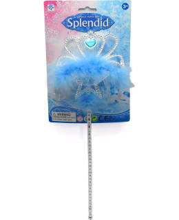 SPLENDID VAALEANSININEN TIARA + VALTIKKA Main Image