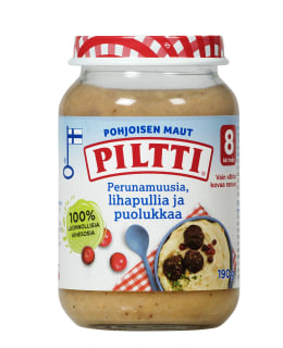 Piltti Pohjoisen maut 190g Perunamuusia lihapullia ja puolukkaa lastenateria 8kk Main Image