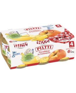 Piltti 6x125g Persikkaa ja banaania hedelmäsose 4kk Main Image