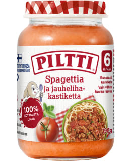 Piltti 190g Spagettia ja jauhelihakastiketta lastenateria 6kk Main Image