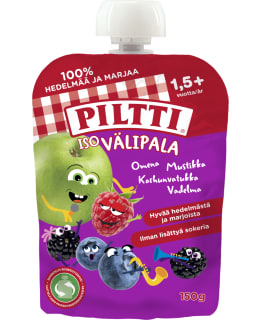 Piltti Iso välipala Omena-mustikka-karhunvatukka-vadelma 2+v 150g annospussi Main Image