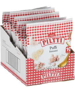 Piltti Puffi Banana 10 months 10x7g rice and wheat crackers Main Image