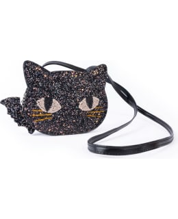 Cat's Meow Black Chunky Glitter Kitty purse Main Image