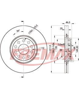 Fremax BD-4065 Brake disc, Front Main Image