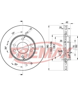 Fremax BD-9060 Brake disc, Front Main Image