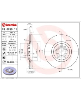 Brembo 09.8690.11 Jarrulevy, Etu Main Image