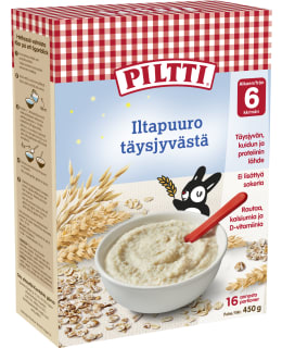 Piltti Iltapuuro täysjyvästä 6kk 450 g puurojauhe Main Image