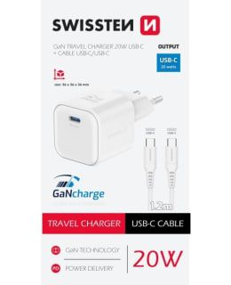 SWISSTEN GAN USB-C + KAAPELI 20W LATURI Main Image