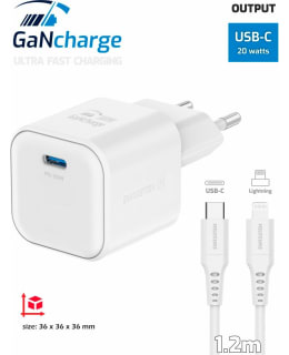 SWISSTEN GAN USB-C + L.CABLE 20W LATURI Main Image